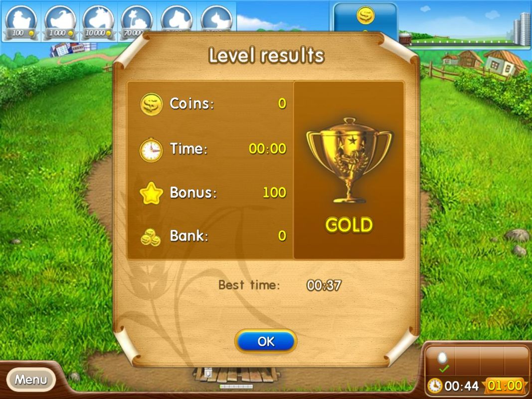 Farm Frenzy 2 (Windows) screenshot: Level statistics
