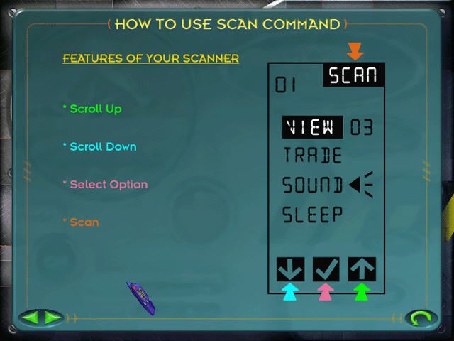 Scan Command: Jurassic Park (Windows) screenshot: Scanner display and options