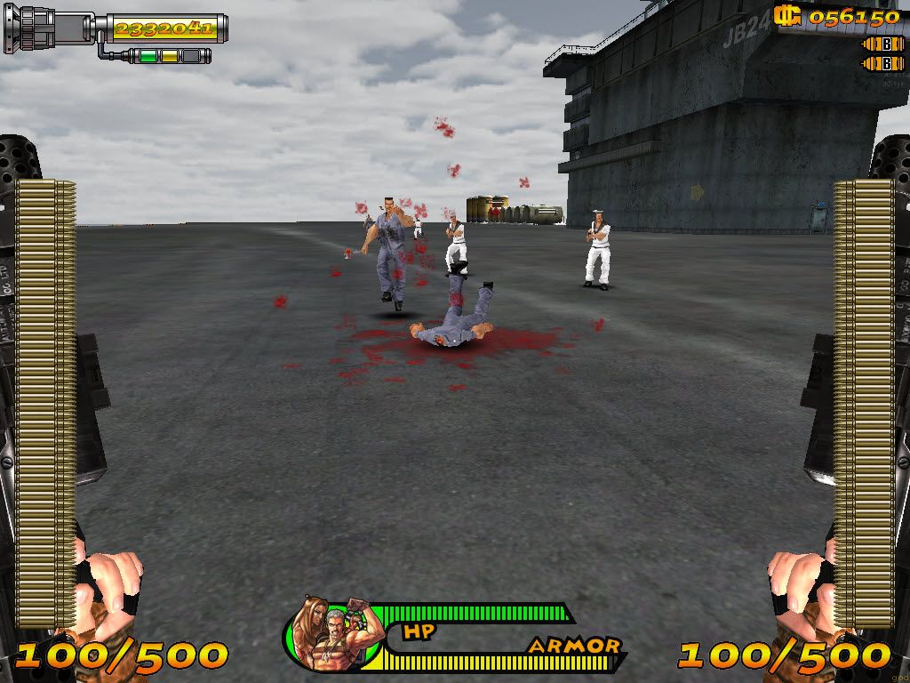 Nitro Family (Windows) screenshot: Bad sailors attack on the aircraft carriers level