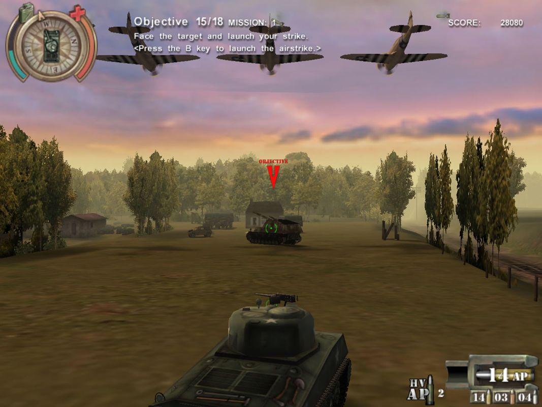 Panzer Killer! (Windows) screenshot: Different attacks are used for different situations (demo version)