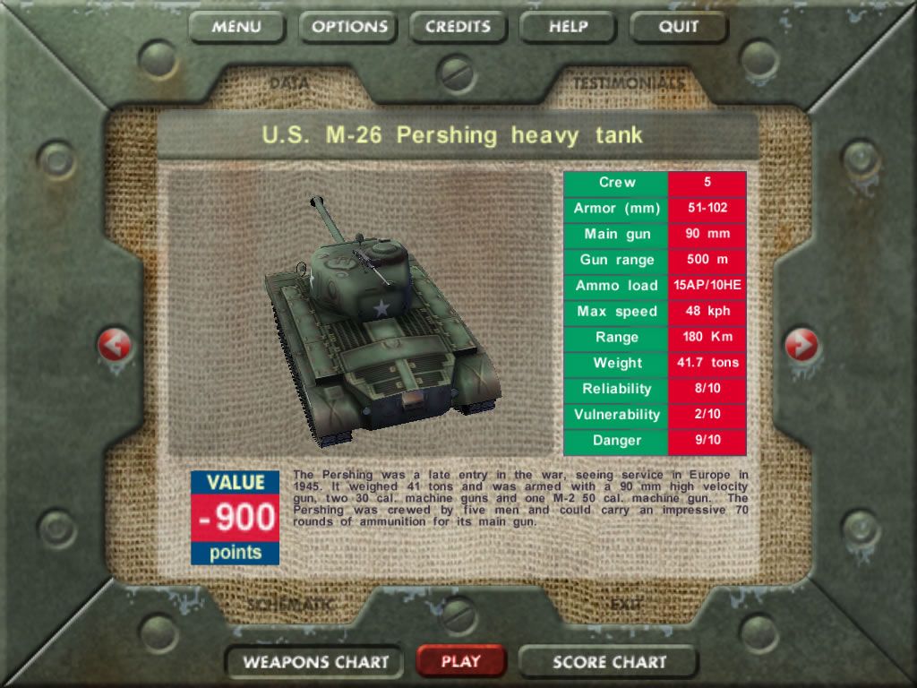 Panzer Killer! (Windows) screenshot: The tanks have slightly different abilities (demo version)