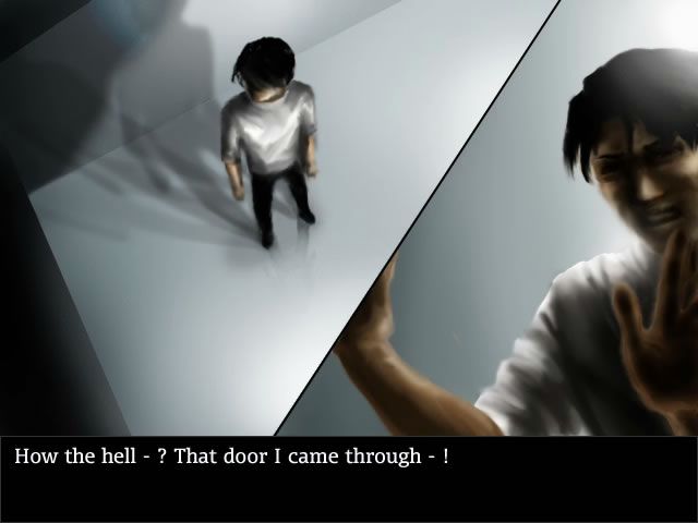 The Marionette (Windows) screenshot: A cut-scene with panel views