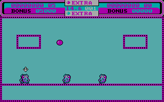 Helter Skelter (DOS) screenshot: Bounce around the first level (CGA)