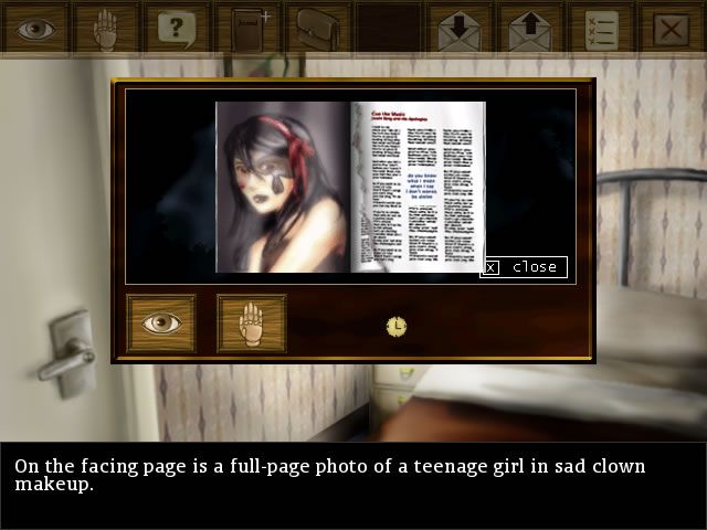 The Marionette (Windows) screenshot: Skimming a magazine