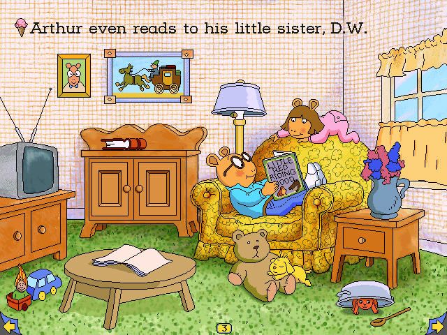 Arthur's Reading Race (Windows) screenshot: The cat hidden under the pan