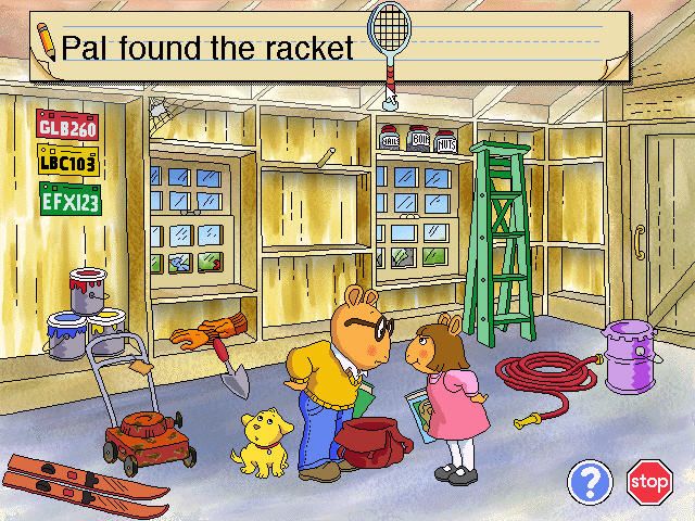 Arthur's Reading Race (Windows) screenshot: Now dragging the racket it changes again