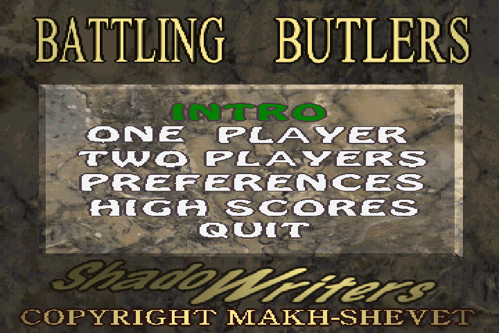 Battling Butlers (DOS) screenshot: Main menu
