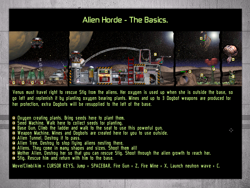 Jogos de Terror (Windows) screenshot: Alien Horde - The Basics