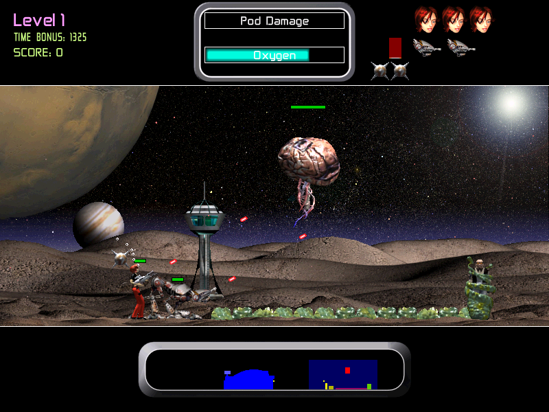 Jogos de Terror (Windows) screenshot: Alien Horde - Boss: Giant brain