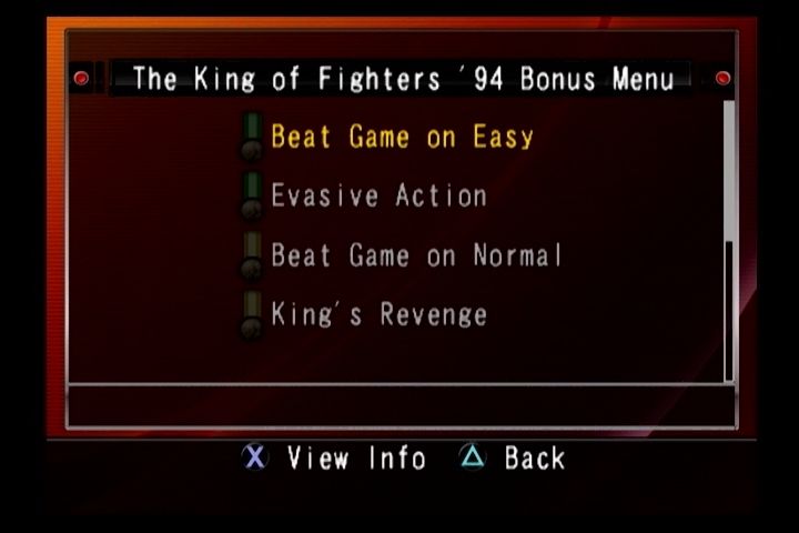 SNK Arcade Classics Vol. 1 (PlayStation 2) screenshot: Each game has eight separate goals to beat.