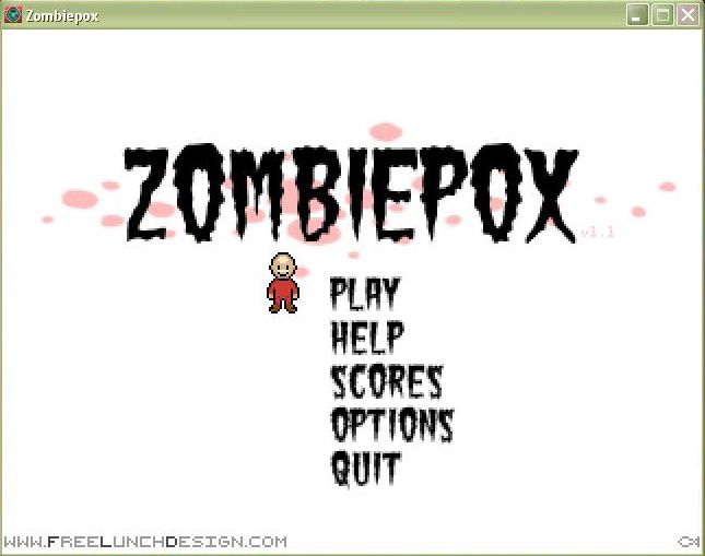 Jogos de Terror (Windows) screenshot: ZombiePox - Menu