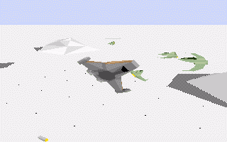 Epic (DOS) screenshot: Dogfight with enemy fighters