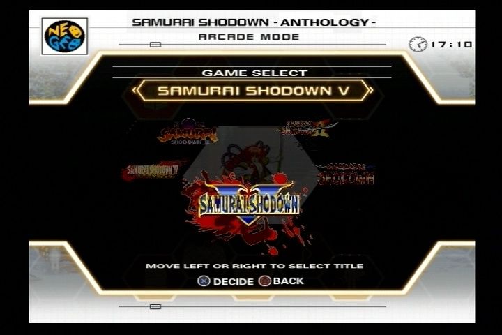 Samurai Shodown: Anthology (PlayStation 2) screenshot: For some reason, however, Samurai Shodown V Special is -not- in this collection....