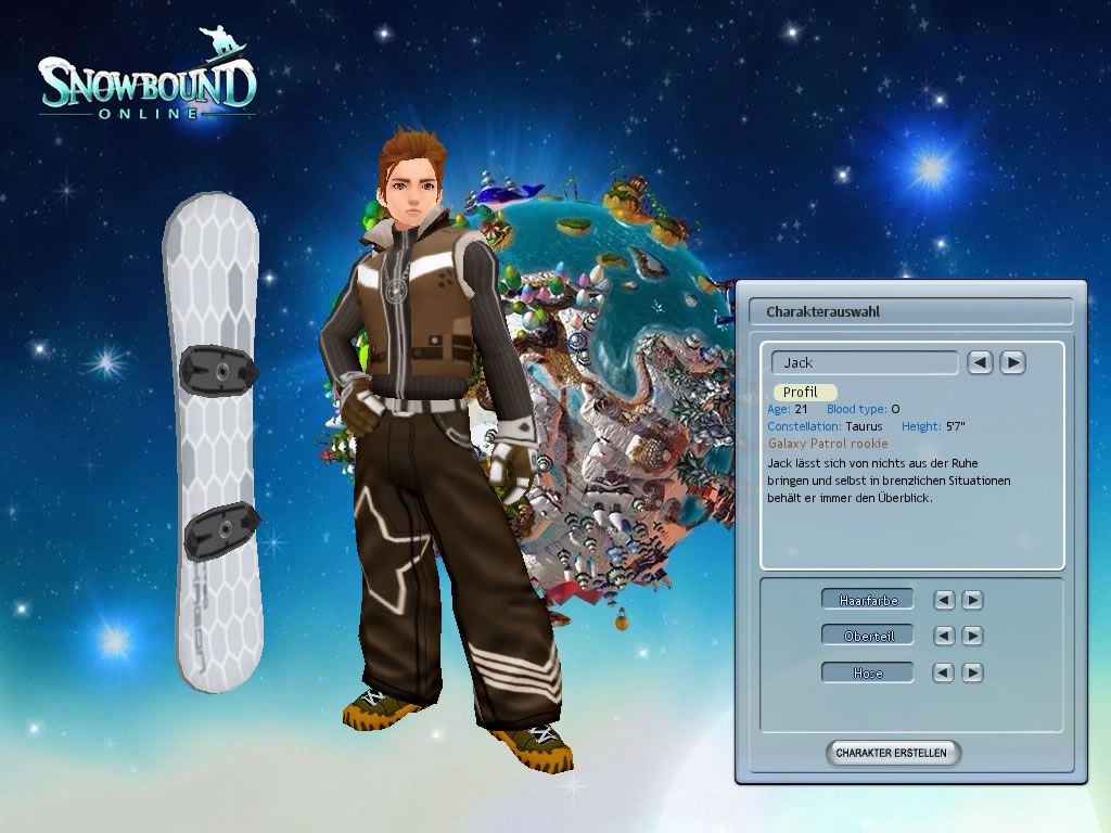 Snowbound Online (Windows) screenshot: Character creation
