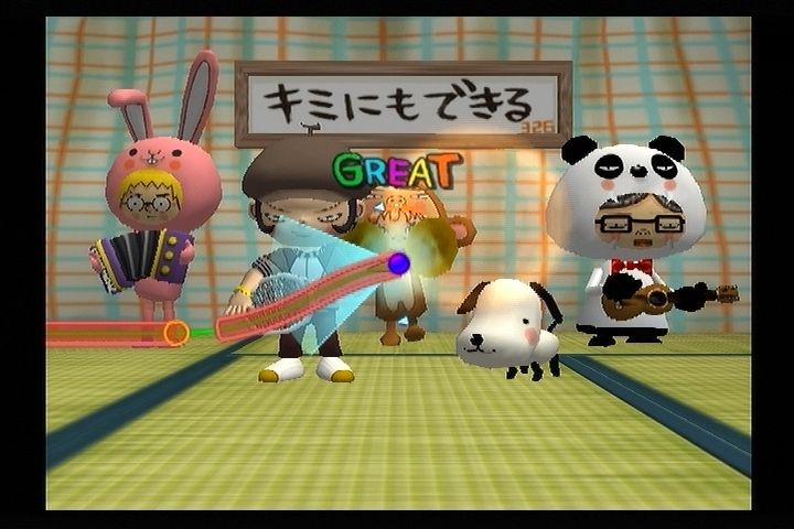 Gitaroo Man (PlayStation 2) screenshot: The training mode teaches you the game mechanics right before the true game starts.