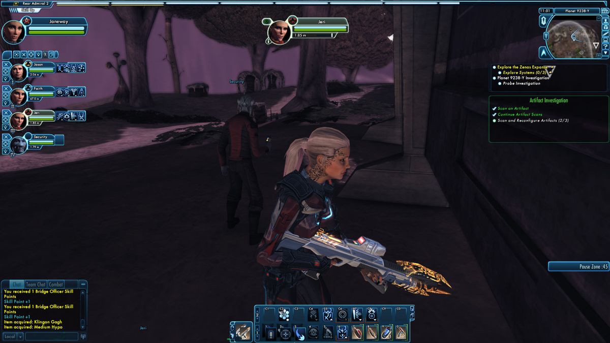 Star Trek Online (Gold Edition) (Windows) screenshot: Exploring with TR-116A Sniper Rifle