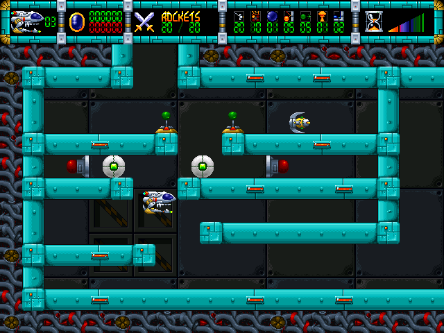 Cybernoid II (Windows) screenshot: Moving obstacles
