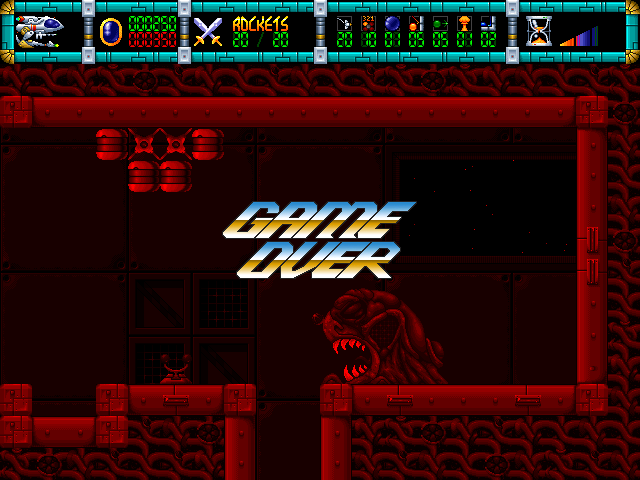 Cybernoid II (Windows) screenshot: Game over
