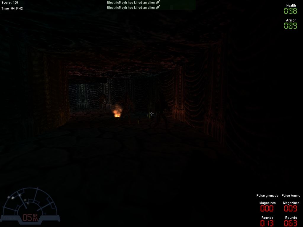 Aliens Versus Predator: Gold Edition (Windows) screenshot: "Compound" multiplayer map. A large Alien hive.