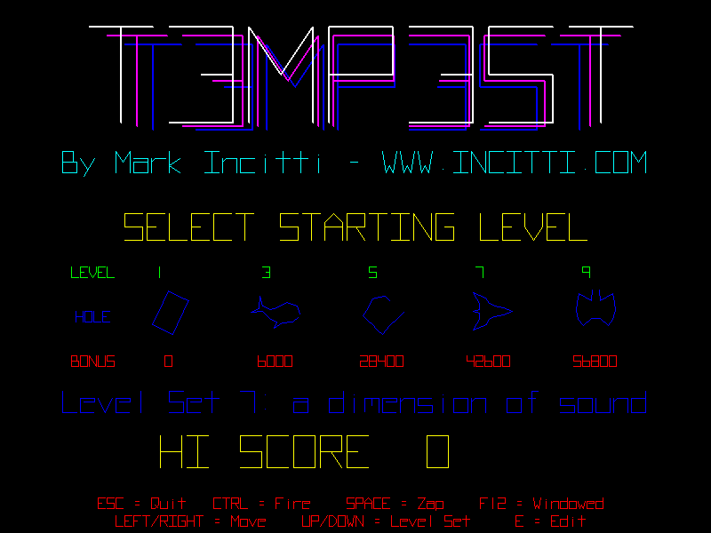 T3mp3st (Windows) screenshot: Set 7: a dimension of sound