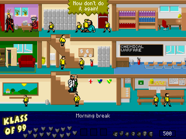Klass of '99 (Windows) screenshot: One of the classmates being caught.