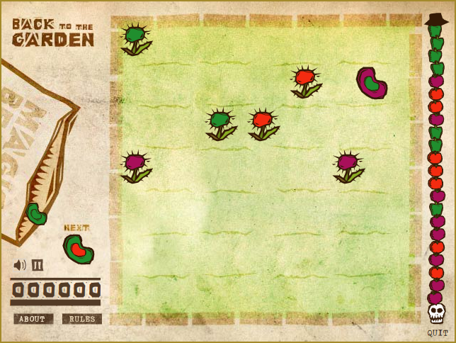 Back to the Garden (Browser) screenshot: Starting a new game