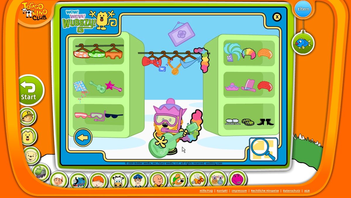 Toggolino Club (Browser) screenshot: Wow! Wow! Wubbzy!: does anyone here know what a paper doll is?