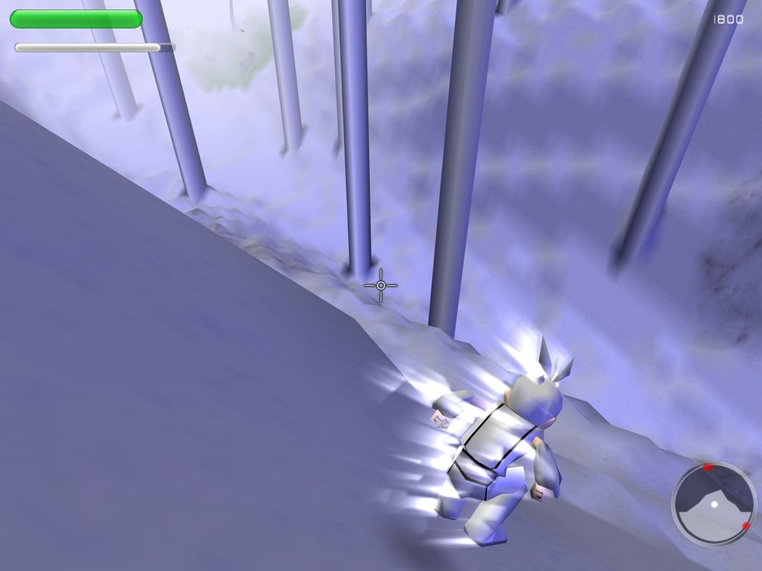 Caster (Windows) screenshot: Skating down an icy slope