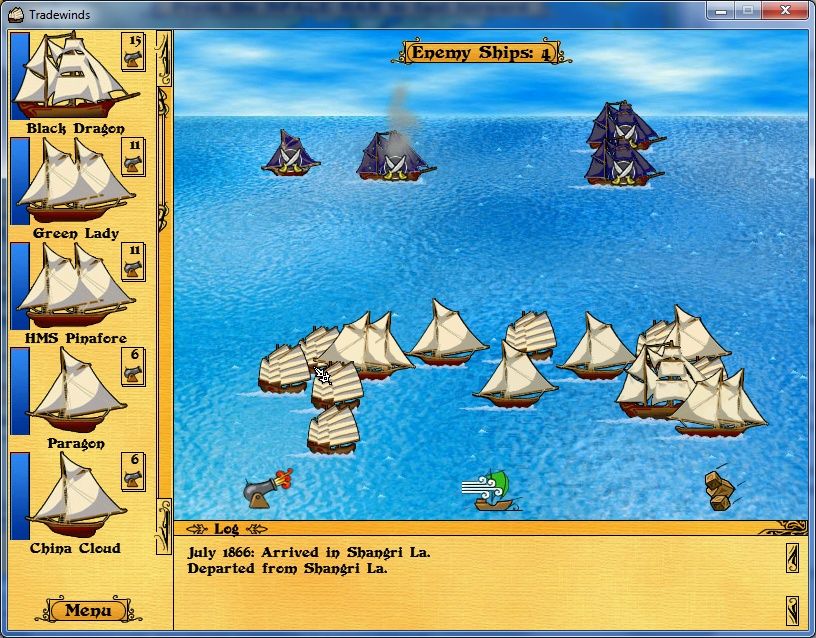 Tradewinds (Windows) screenshot: Fighting Enemy Ships