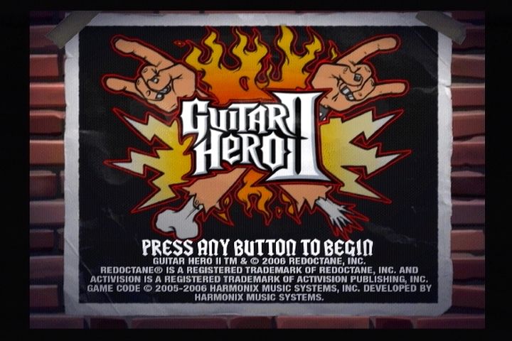 Guitar Hero II (PlayStation 2) screenshot: Title screen.