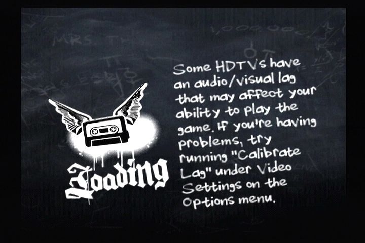 Guitar Hero II (PlayStation 2) screenshot: Demo tapes have gone to heaven. Oh yeah, you get some good tips during the loading screens, too.