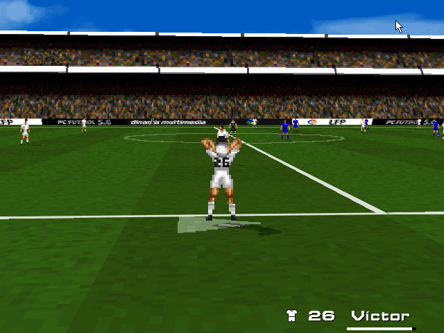 PC Fútbol 5.0 (DOS) screenshot: Throw-in