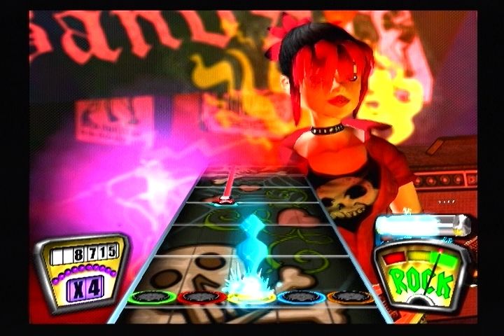 Guitar Hero II (PlayStation 2) screenshot: Using the Strum bar during extended Star notes will give you a small Star Power boost.