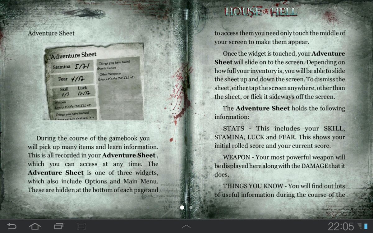 House of Hell (Android) screenshot: Basics explained