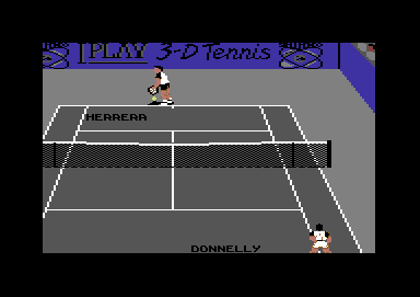 I Play: 3D Tennis (Commodore 64) screenshot: Ready to play