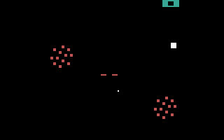 Star Ship (Atari 2600) screenshot: Avoid the asteroids in Warp Drive