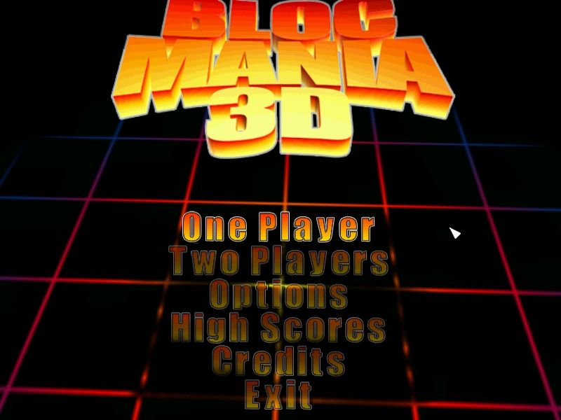 Blocmania 3D (Windows) screenshot: Main menu