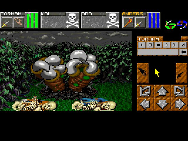 Return to Chaos (Windows) screenshot: Dungeon Master II - Party almost dead.