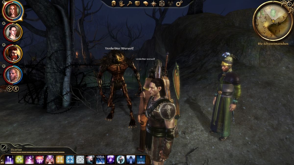 Dragon Age: Origins - Awakening (Windows) screenshot: That werewolf is another bug - he won't attack us nor can we attack him.