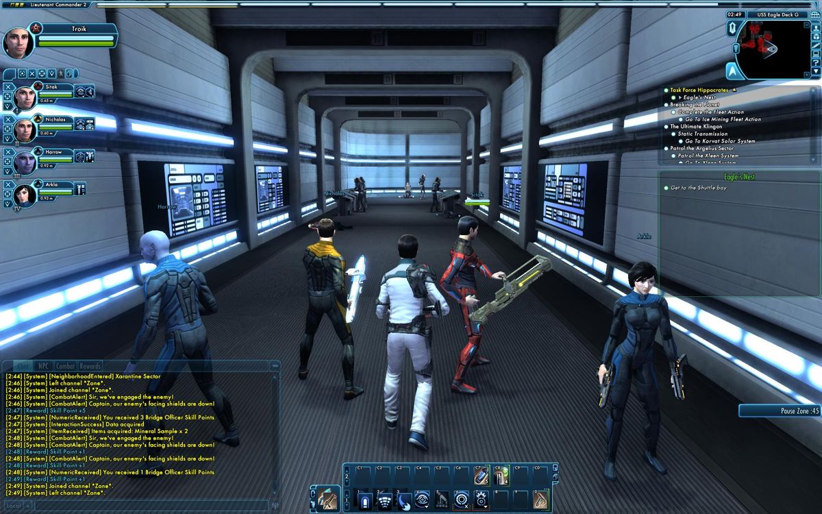 Star Trek Online (Windows) screenshot: Going on the hunt for some Klingons with my team-mates.