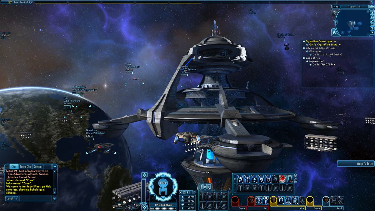 Star Trek Online (Windows) screenshot: Earth spacedock