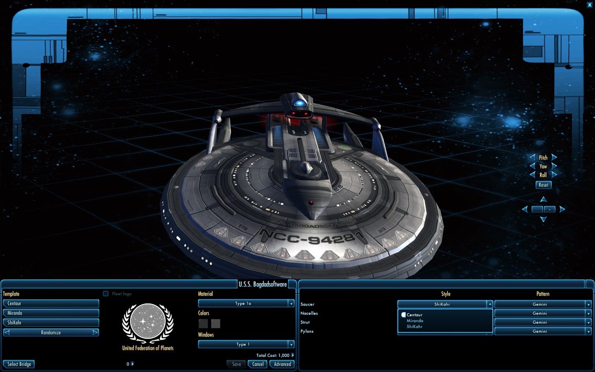 Star Trek Online (Windows) screenshot: Customize your ship until you're out of money!