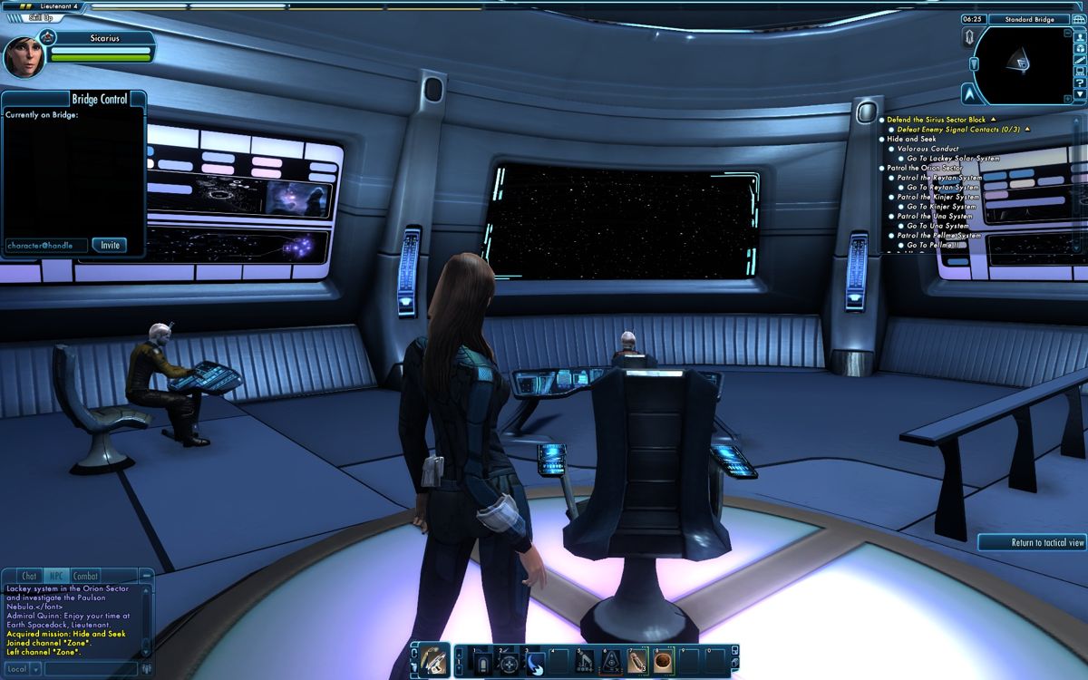 Star Trek Online (Windows) screenshot: Aboard my own bridge - doesn't look like much.