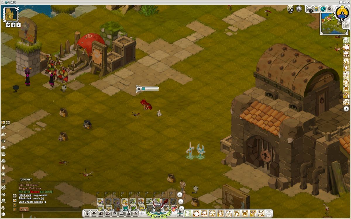Wakfu (Windows) screenshot: Looting a defeated enemy's corpse