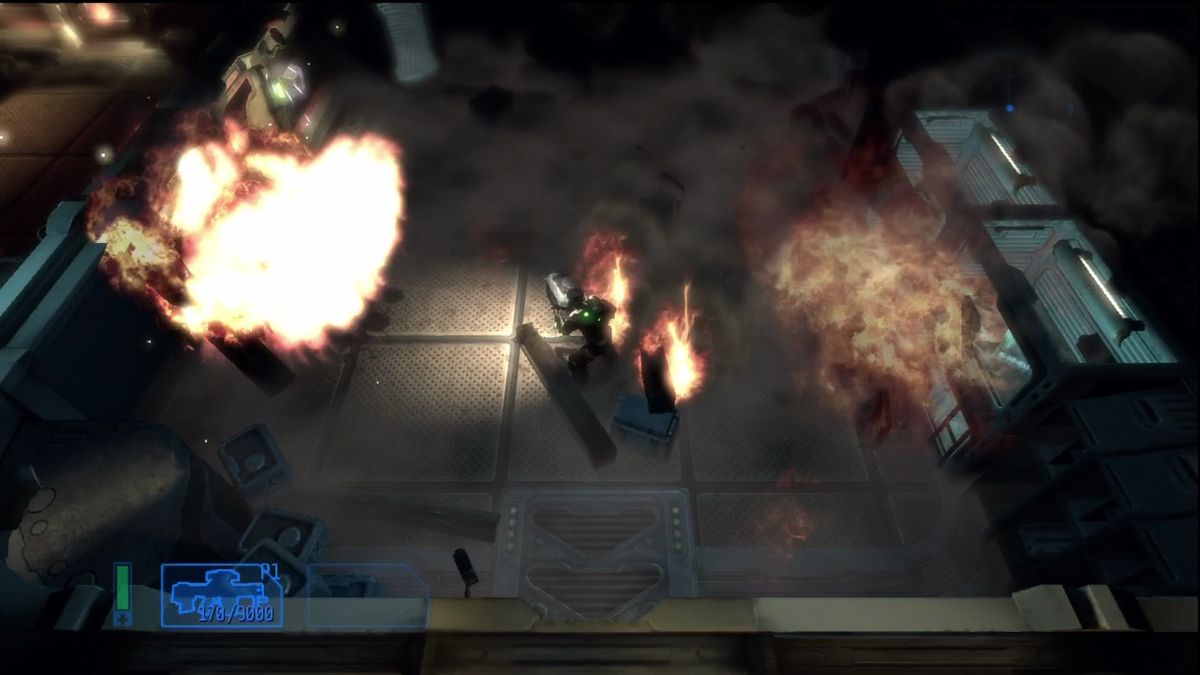 Alien Breed: Evolution - Episode 1 (Xbox 360) screenshot: Ship's falling apart quickly.