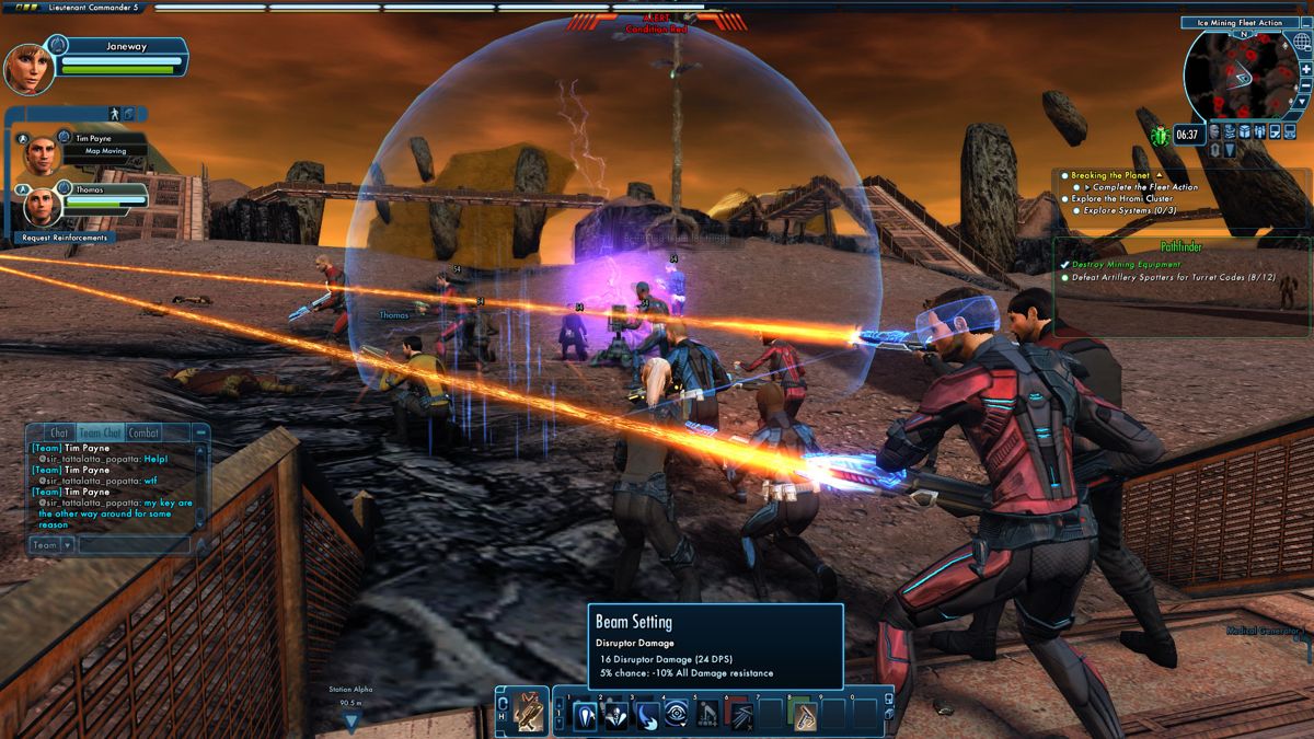 Star Trek Online (Windows) screenshot: Fighting in fleet action