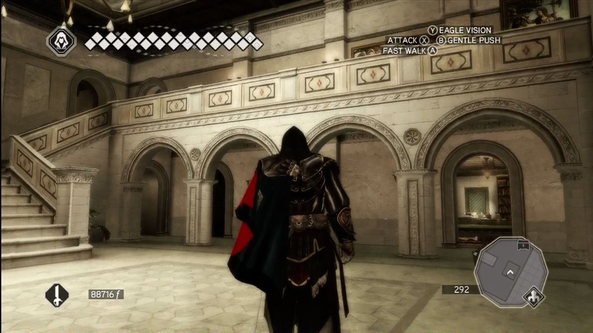 Assassin's Creed II (Xbox 360) screenshot: Ezio's villa. Spend money to upgrade it.
