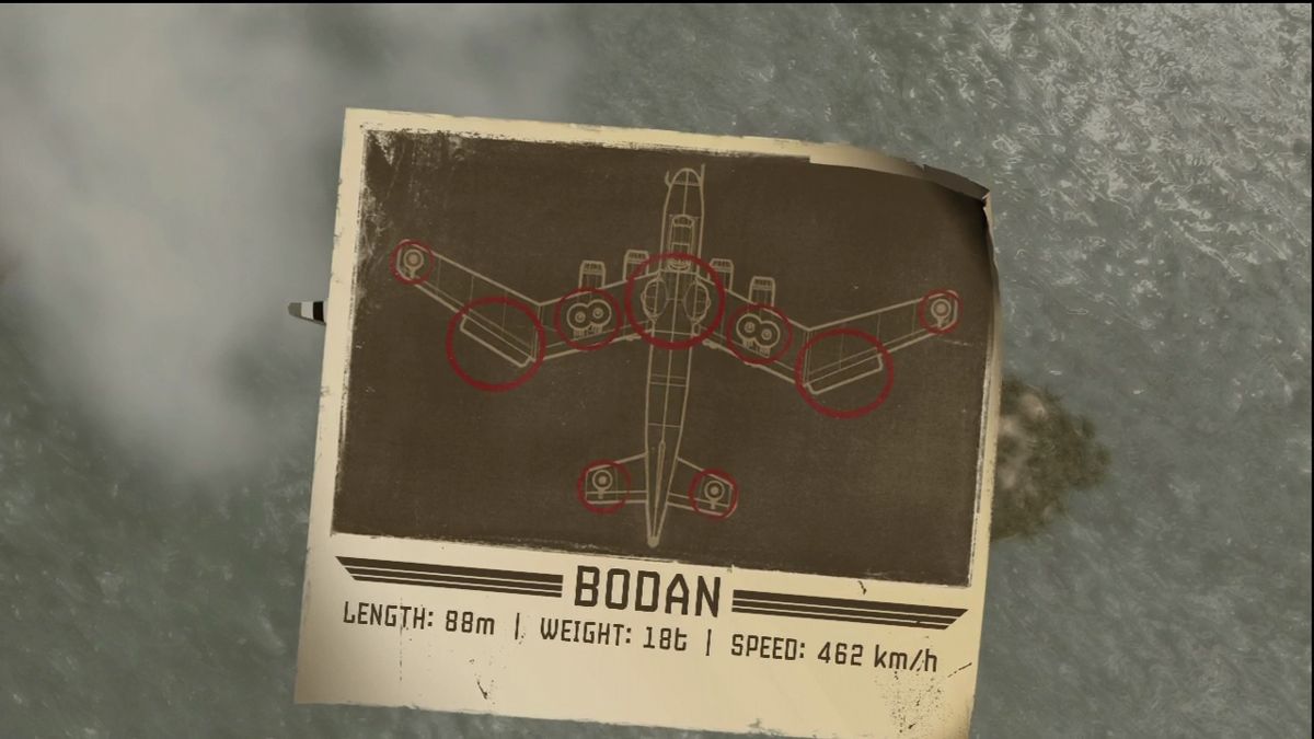 1942: Joint Strike (Xbox 360) screenshot: Boss approaching! Weak points are highlighted.