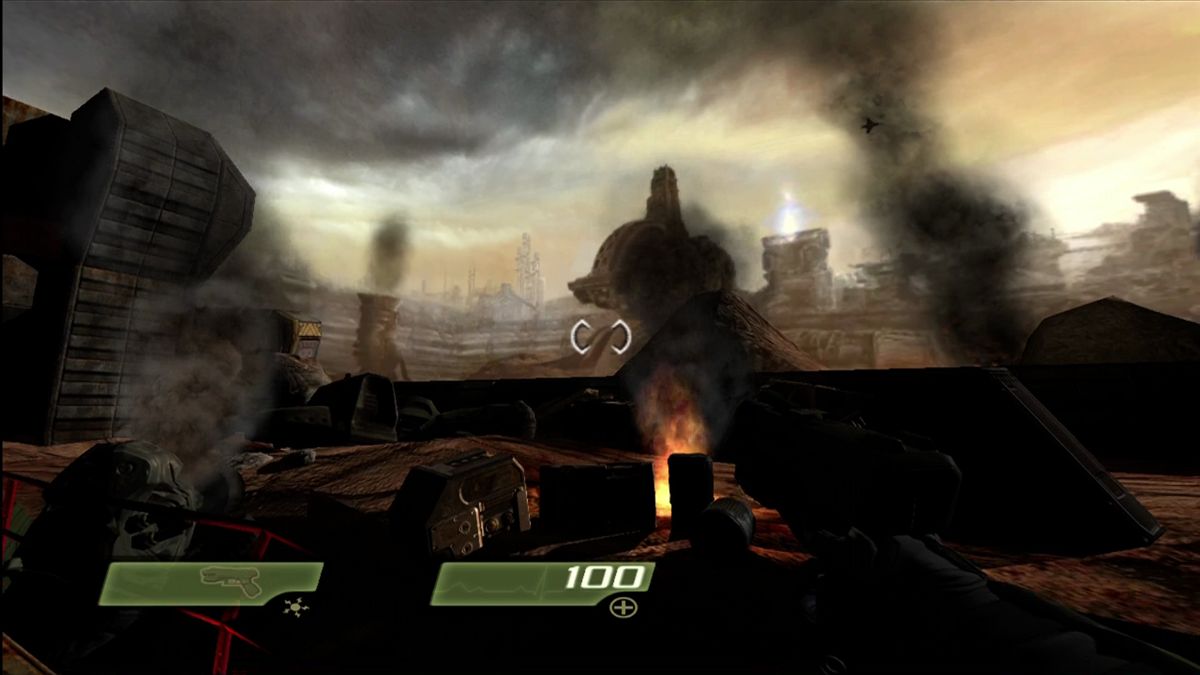 Quake 4 (Xbox 360) screenshot: The Strogg homeworld.