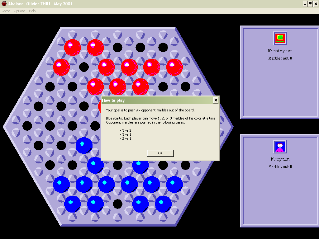 Abalone (Windows) screenshot: Instructions